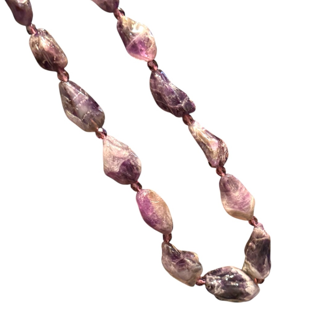 Lovely chunky polished Purple Amethyst Gemstone Necklace